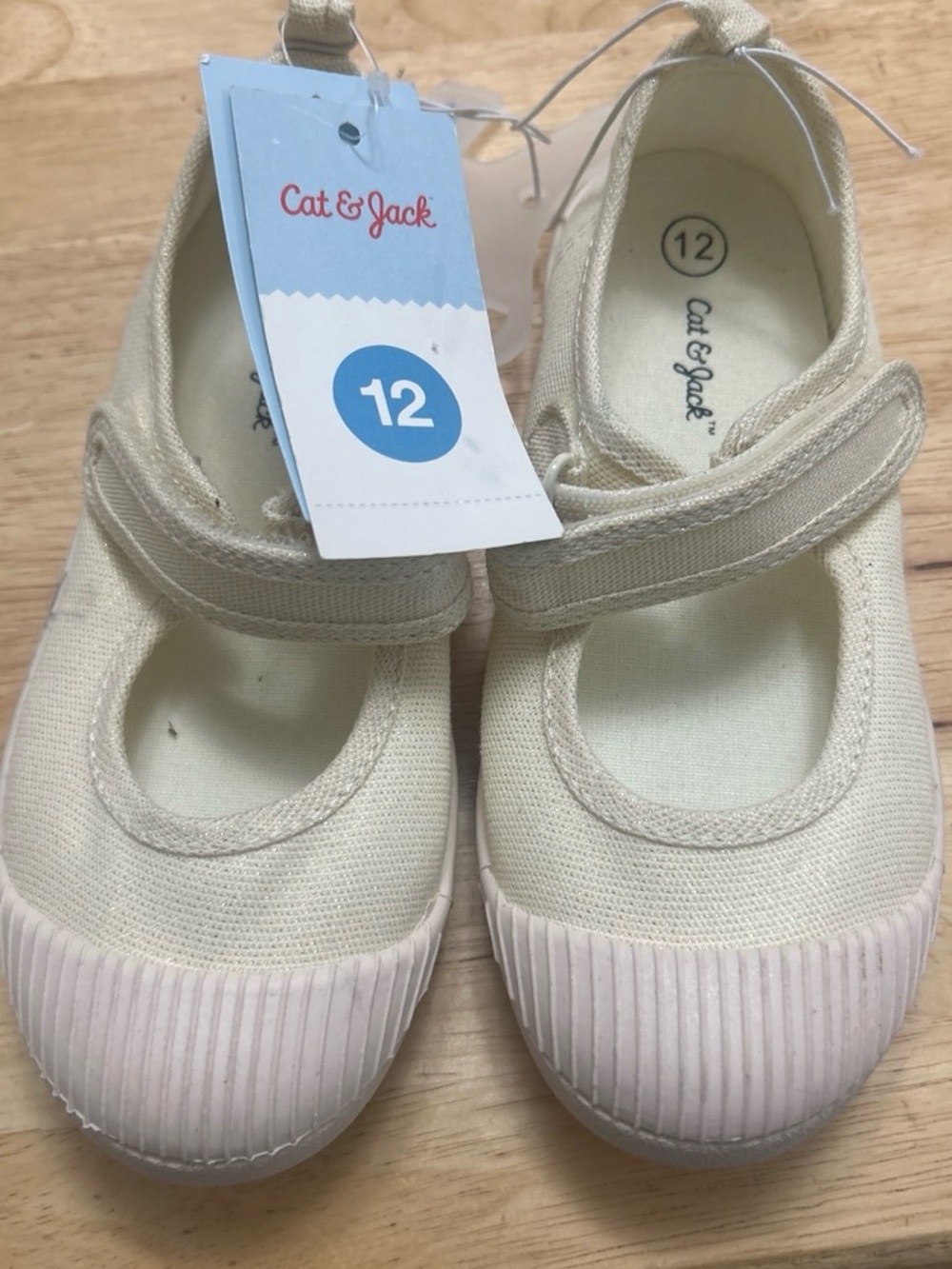 Cat & Jack Cream Mary Jane Canvas Shoes for Kids